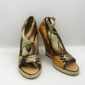 Giuseppe Zanotti size 40 color mixed brown gold tan USED 100% AUTHENTIC